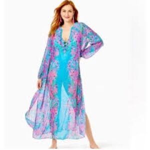 Lilly Pulitzer Blue and Frey “Seaweed Samba” Swim Coverup